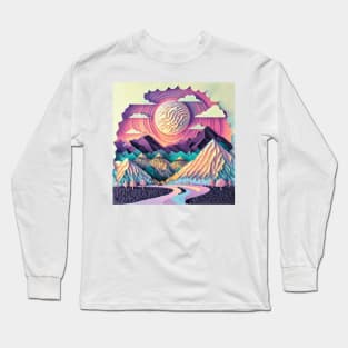 Abstract Paper Nature Scene Long Sleeve T-Shirt